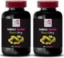 Ginkgo biloba přírodní - GINKGO BILOBA EXTRACT - Bylinný antioxidant produkt, Botanický extrakt prášek, Ginkgo biloba extrakt, Antioxidant rostlinný extrakt, Denní doplněk výhody 2 Lahve 120 Kapsle