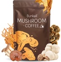 Houba Káva, Adaptogenní 6 Houby s hřívou lva, Reishi, Cordyceps, Shiitake, King Trumpet & Turkey Tail, Instant Coffee Powder for Energy, Digestion & Imunitation Support, 30 Servings