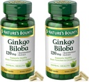 Nature 's Bounty Ginkgo Biloba Standardizovaný extrakt 120 mg, Bylinné láhve, Kapsle, 100 Počet, Balení po 2