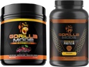Gorila Mind Pre Workout (Cherry) + Premium syrovátkový protein (Chocolate) - Komplexní zásobník pro Fueling Maximální výsledky cvičení