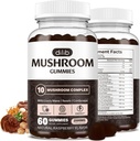 Houbová gumička 10 Směs Houby Komplex 2500mg s Lví hřívou, Cordyceps, krůtí ocas, Chaga, Reishi Supplement- Focus, Clarity, Paměť, Energie, Imunitní Support- 60 Gumies