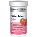 AMERICKÉ ZDRAVÍ Denní žvýkací tablety Acidophilus, 1 miliarda živých kultur, prospěšné bakterie pro trávicí a imunitní systémy, Strawberry, 60 Počet