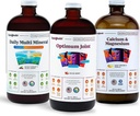 LIQUIDHEALTH Svaly, kosti a spojky tekuté vitaminové pouzdro s denním multi mineral, Optimum Joint Liquid Glucosamin, a vápník a hořčík doplňky - kost a společné zdraví, energie, Vegan, Non- GMO