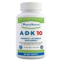 Power By Naturals ADK Vitamin Supplement - ADK 10 High Potency with Vitamíny A, D3 10 000 IU & K2 MK7 for Superior Heart, Imunity & Bone Health Support - 90 Kapsle, 1 balení (3měsíční dodávka)