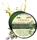 SSF Organics Comfrey Recovery Salve. Organický bylinný balzám pro kosti, svaly, klouby, kolena, kůže, otoky a tetování péče. Ručně vyrobeno. Žádné chemické plnidla. 2 oz