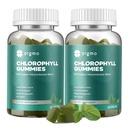 Chlorofylové gumy pro tělesný zápach Deodorant 2 balení, bez cukru vitaminy D Gummy 1000IU, ACV Spirulina Chlorella Bylinný dodatek pro ženy imunitní podporu Vegan Non- GMO