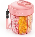 AUVON velký dávkovač pro ukládání 7 různých doplňků, Travel Pill Organizátor s anti- Mix Design, Pill Lahvička s širokým otevíráním & Slider Lid snadné použití, Obsahuje 20 Prázdné nálepky, Pink