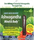 Irwin Naturals Liquid Quick-Delivery Ashwagandha Mind & Body - 10 Liquid- Tubes - Zvyšuje fyzickou & duševní výkonnost - One- Per- Day Berry-Citrus ochucený nápoj Mix
