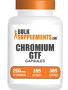 BulkSupplements.com Chromium GTF Kapsle - Minerální doplněk, GTF Chromium 200mcg - Gluten zdarma, 1 kapsle per Serving, 365 Kapsle (Balení po 1)