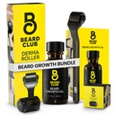 Beard Club Premium Derma Roller & Beard Growth Oil - Microneedling Roller s 540 Titanium Microneedles for Face, Body and Scalp - Beard Roller with Sandalwood & Cedar Beard Oil