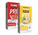 PURE KICK PRO Hydratace Electrolyte Drink Mix, Ananas Kokosový & Jahodový led Pop, 12 Packets