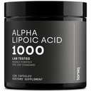 Toniiq 1000mg Ultra vysoká síla Alpha kyseliny lipoové Kapsle - Vysoce čištěná 99% + USP Standard - 120 Kapsle ALA Dodatek