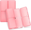 Daily Pill Organizer, 7 Compartments Přenosný Pill Pouzdro Pořadatel, [Skládací design] Pill Box pro kapsy v kabelce držet vitaminy, Cod Játra olej, doplňky a léky-jasné červené