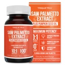 Saw Palmetto Extract - 10X Potenciál, Farmaceutická třída Síla - Plus dýňový olej - Podporuje zdraví prostaty, zmírňuje problémy s močením, podporuje růst vlasů, DHT Blocker - 60 Softgels