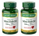 Nature 's Bounty Mini Fish Oil Softgels 1290 mg, Omega-3, podporuje srdce zdraví, Odor- méně, 90 Mini Coated Softgels - Balení 2