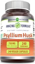 Amazing Applicas Psyllium Husk 750mg Veggie Kapsle Dodatek 124; Non- GMO CLAS124; Gluten Free CLAS124; Made in USA CLAS124; Vhodné pro vegetariány (240 Počet)