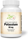 Zen doplňky - Draslík 99 mg (aminokyseliny) 100- tabs - Fluid & Electrolyte Balance Formule - Podpora srdeční, nervové a svalové funkce