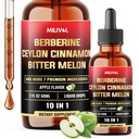 10in1 Liquid Drops Berberine s Ceylon Skořice Bitter Melon Turmeric Ginger Gymnema Sylvestre a více - 2 Fl Oz