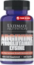 Ultimate Nutrition L- Arginin doplňky pro muže a ženy - Stacked Amino Acid Complex with Aginin, Pyroglutamát & Lysin - Podpora GH, Oxid dusnatý Výroba a optimální krevní tok - 100 Kapsle