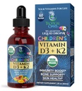 USDA organické vitamíny D3 K2 kapalné kapky 124; vitamín D3 K2 doplněk pro děti a batolata ve věku 1 + 124; Dětský dodatek pro absorpci vápníku Silné kosti 124; Vegan, Non- GMO 124; 2 Fl Oz
