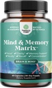 Pokročilý doplněk mozku pro paměť a soustředění - Nootropics Brain Support Supplement with Memory and Focus Vitamíny pro dospělé všech věkových kategorií - pro mozek Fog Clarity Energy and Recall - 60 Počet