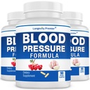 [3-Bottle Value Pack] Dlouhověkost krevní tlak Formule - s 12 + přírodní Byliny. Dodatek k dietní podpoře