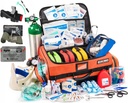 Scherber Fully-Stocked Premium First Responder Bag CLAS124; HSA / FSA Schváleno 124; Large Pro EMT / EMS Trauma, Krvácení a Oxygen Medical Kit CLAS124; CAT Tourniquet, HyFin Chest Seal & 260 + First Aid Supplies (Orange)