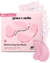 Grace & Stella Award Vítězství pod očima maska - Snížit tmavé kruhy, Puffy oči, Undereye tašky, vrásky - Gel Under Oye Patches - dárky pro přítelkyni - Vegan Cruelty-Free Self Care (48 páry, růžová)