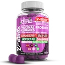 Čistá Nutracea Vaginální Probiotika pro ženy Gummies s brusinkou, Uva Ursi, Koňský ocas, D- Mannose, Prebiotika & Digestivní Enzymy, Vaginální doplněk zdraví pro pH bilance Flora Odor VBiotic