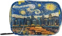 Pill Box 7 Day Starry Night Sky City Pill Pouzdro Taška Cestovní Pill Pořadatel Bag se Zipper Přenosný Týdenní Pouzdro Kompaktní Velikost pro Vitamin Doplatek Držák