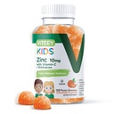 Viteey Zink pro děti Gummies 10mg, s vitamínem C & Echinacea - imunitní podpora, silný přírodní antioxidant, Děti zink vitamin dodatek - Vegan, želatina zdarma - Chutné žvýkací Orange Flavor Gummy