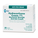 Globe (Box 25 Hydrokortizon 1% Maximální síla Cream, (0,9g Paket) Anti- Itch Cream pro červenost, Otok, Svědění, Vyrážka, Bug Bites, Eczema, Více