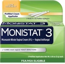 Monistat 3 denní kvasinková infekce Léčba žen, 3 Miconazole Pre- plněné krém aplikátory, 1 balení