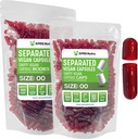 XPRS Nutra Vegan Velikost 00 Oddělené kapsle - 1000 Hrabě Premium Prázdné kapsle Oddělené v sáčcích - 00 Pilulky Prázdné pro DIY Dodatek Plnění (jasné červené)