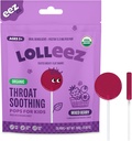 Lolleez Organic Lollipops for Kids Sore throat Relief, Mixed Berry Perfect for Soothing A Sore throat While Toasting Great, Mixed Berry Flavor, 28 Count