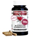 Kroeger Herb Products, Wormwood Herb, Black Walnut, Clove, Quassia, Worm Wood Detox Cleanse - Vegetarian Capsules, Non- GMO, Gluten Free, No Preservatives or Fillers - 100 Kapsle, Made in USA