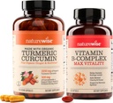 NatureWise Curcumin Turmeric 2250mg & Vitamin B Komplex pro ženy a muže - 150 Softgels Cellular Energy Mental Clarity Support