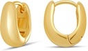 Essentials 14K Gold nebo Sterling Silver Plated Teardrop Huggie Hoop 12mm
