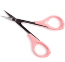 Nůžky na oštěpy 4 inches zakřivené nůžky na malé plachty pro oční řasy Rozšíření nerezové oceli 1PC (Pink _ Curved)