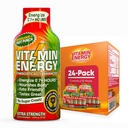 Vitamin Energy Imunity + Extra Síla Energy Shot Fruit Punch 24 Pack, 260mg přírodní kofein, B-Vitamíny, Citicolin, Zelený čaj, Imunita & Focus Support, Nulový cukr, Gluten- Free 1.93 fl oz