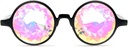 GLOFX Black Kaleidoscope brýle CLO124; Plastové brýle s difrakční brýle s krystaly skla Lens CLO124; 3D Prism Rainbow Effect CLO124; Great EDM, Concert, a Rave Accessory