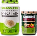 Nutrology Green & Fruits Powder- Přirozeně sourced Superfood, Vanilla Skořice (30 Služeb) Tráva Fed Syrovátkový protein Powder, Vanilla Ice Cream Flavor (28 Služeb)