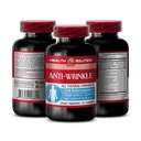 Vitamin E kolagen - ANTI-WRINKLE COMPLEX - Kožní minerály, Antiaging přírodní vzorec, anti-vrásky kapsle na obličej, sérové anti vrásky, alfa lipoová kyselina, anti vrásky pilulky pro ženy, 1B 60 Caps