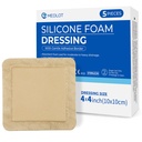 LotFancy Silicone Foam Dressing, 4 "x 4" (2.5 "x2.5" Pad), 5 Počet, Sterilní ohraničené Adhesive Wound Dressing, Bed Sores, Leg Ulcers Wound Care Bandage, Vysoce Absorbent, Vodotěsné