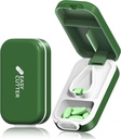 Pill Cutter pro malé nebo velké pilulky & Tablet Vitamíny Design v USA.with Odnímatelné silikonové podložky a bezpečnostní pouzdro design snadno otevřít. (Olive)