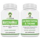 VitaMonk Energy & Focus Bundle: MatchaMax Organic Japanese Matcha Kapsle Nízké dávky kofeinu a theanin