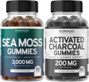 Irish Sea Moss (90 Gummies) Raw Seamoss for Typior, Energy & Imunitation Support and Activated Charcoal (60 Gummies) Health Detox & Cleanse Support - Vyrobeno v USA