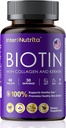 Biotin s hydrolyzovaným kolagenem a keratinem, 5000mcg Biotin pro růst vlasů kůže a hřebíky a výroba energie vyrobeno - Vitamin A, C, D3, E, B1, B2, B7, B12 Complex