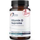 Designy pro zdraví Vitamin D Supreme - Vitamin D 5000 IU s 2000mcg Vitamin K jako MK4 pro zdraví kostí, Zdraví srdce, Mood & Imunitní Podpora - Vitamin D3 Vylepšený GG Dodatek (60 Kapsle)