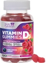 Vitamin D3 Gummies 5000 IU (125 mcg) - Triple Strength Bone and Immunic Support, Vitamin D Gummy Dietní dodatek, Příroda je Berry D Vitamin dodatek, Malinový ochucený, Non- GMO - 120 Gummies